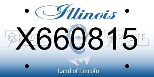 X660815 Illinois License Plate