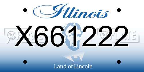 X661222 Illinois License Plate