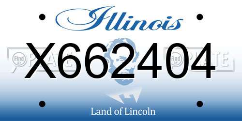 X662404 Illinois License Plate