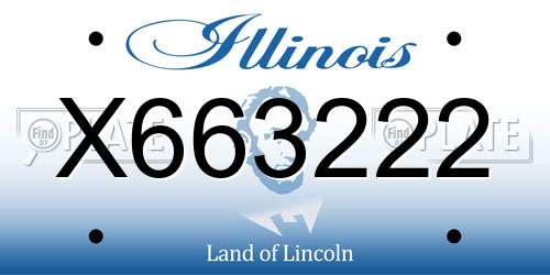 X663222 Illinois License Plate