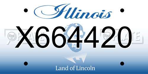 X664420 Illinois License Plate
