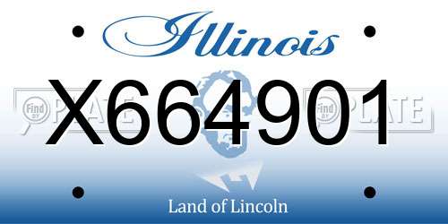 X664901 Illinois License Plate