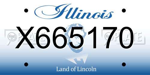 X665170 Illinois License Plate