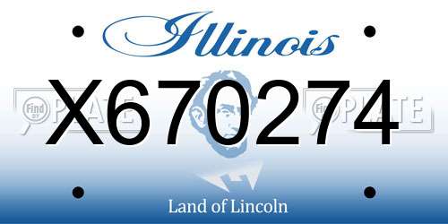 X670274 Illinois License Plate