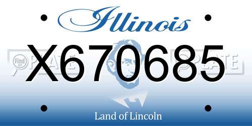 X670685 Illinois License Plate