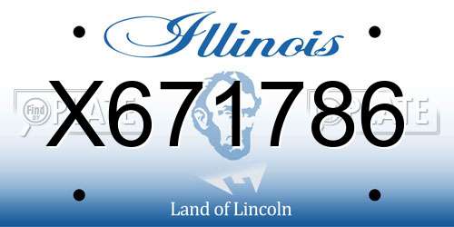 X671786 Illinois License Plate