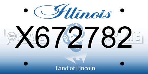 X672782 Illinois License Plate