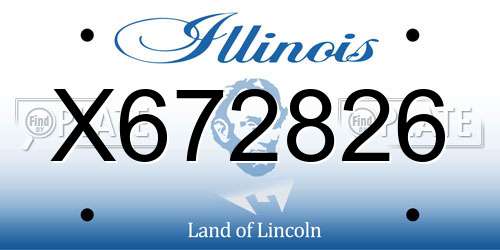 X672826 Illinois License Plate