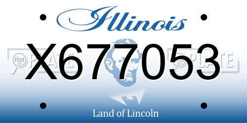 X677053 Illinois License Plate