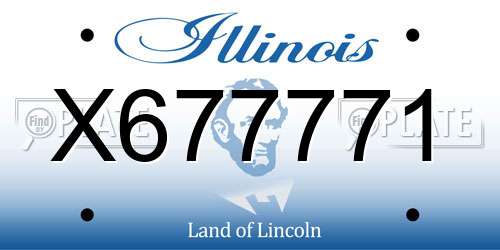 X677771 Illinois License Plate