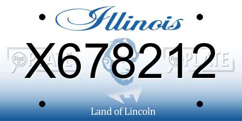 X678212 Illinois License Plate