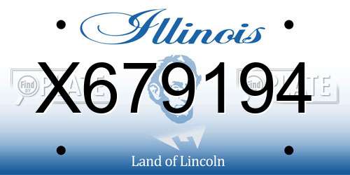 X679194 Illinois License Plate