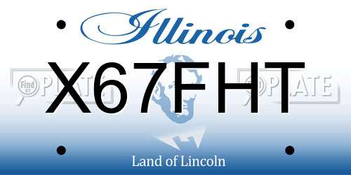 X67FHT Illinois License Plate