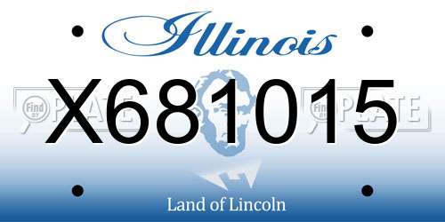 X681015 Illinois License Plate