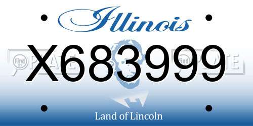 X683999 Illinois License Plate