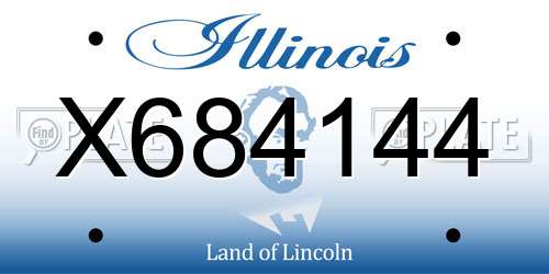X684144 Illinois License Plate
