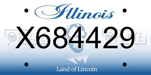 X684429 Illinois License Plate