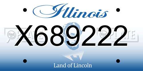X689222 Illinois License Plate
