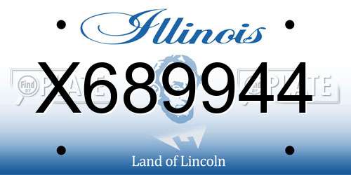 X689944 Illinois License Plate