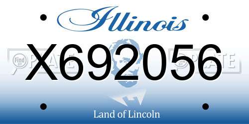 X692056 Illinois License Plate