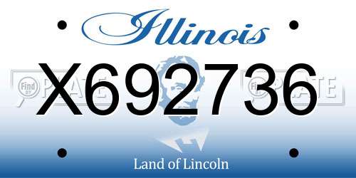 X692736 Illinois License Plate