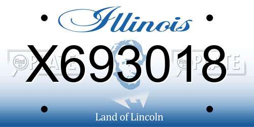X693018 Illinois License Plate