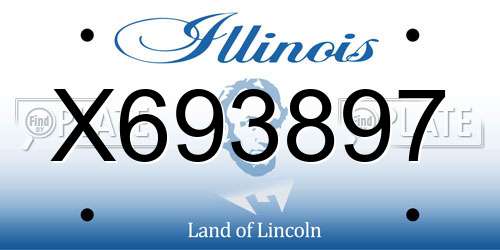 X693897 Illinois License Plate