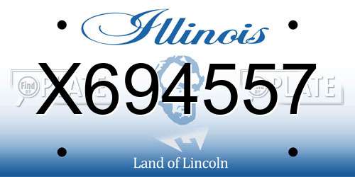 X694557 Illinois License Plate