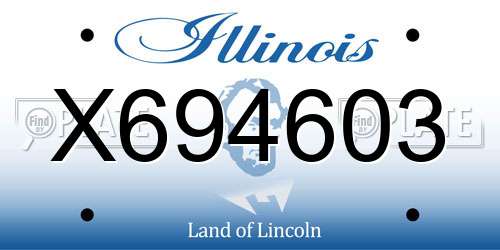 X694603 Illinois License Plate