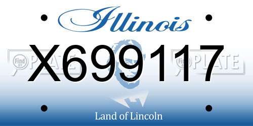 X699117 Illinois License Plate