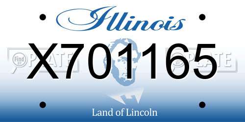 X701165 Illinois License Plate
