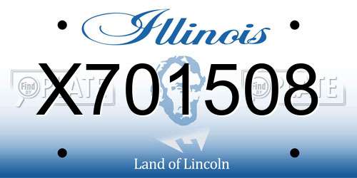 X701508 Illinois License Plate