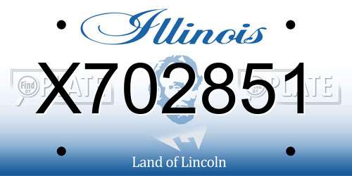 X702851 Illinois License Plate