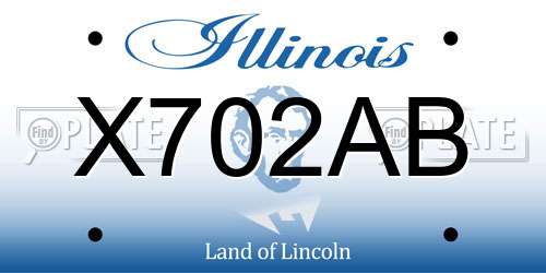X702AB Illinois License Plate