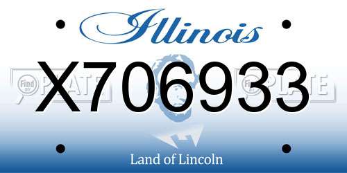 X706933 Illinois License Plate
