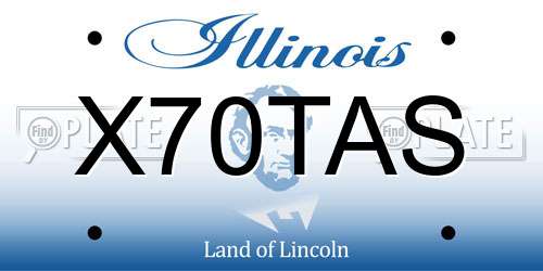 X70TAS Illinois License Plate