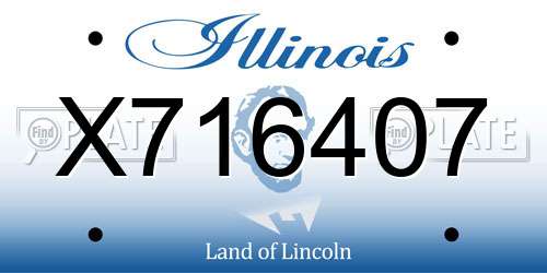 X716407 Illinois License Plate