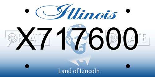 X717600 Illinois License Plate