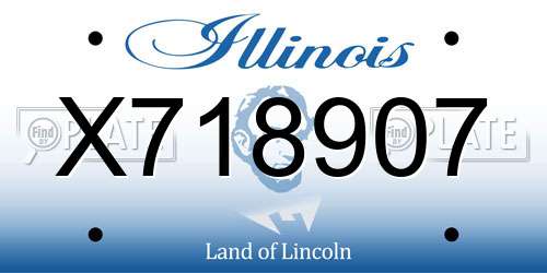 X718907 Illinois License Plate