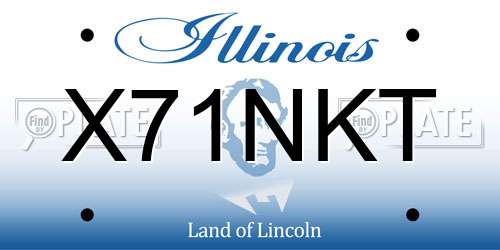 X71NKT Illinois License Plate
