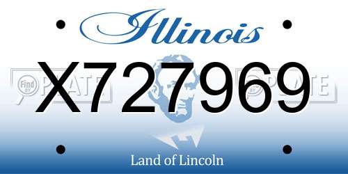 X727969 Illinois License Plate