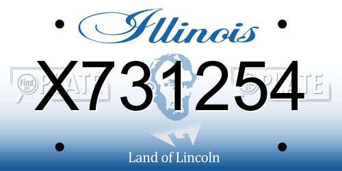X731254 Illinois License Plate