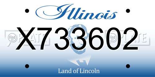 X733602 Illinois License Plate