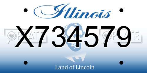 X734579 Illinois License Plate