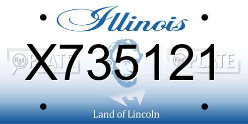X735121 Illinois License Plate