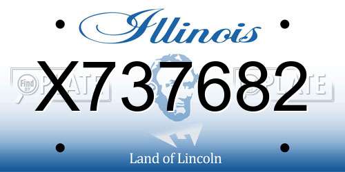 X737682 Illinois License Plate