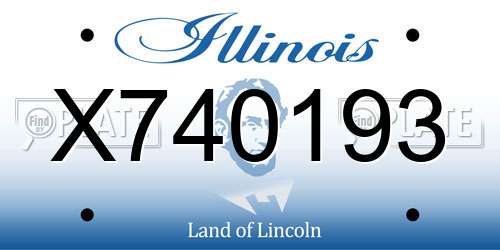 X740193 Illinois License Plate