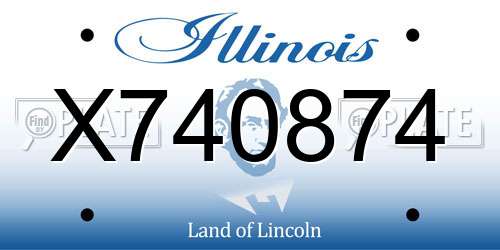 X740874 Illinois License Plate