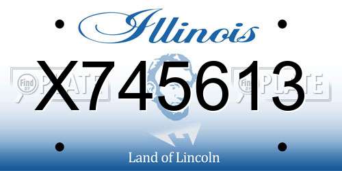 X745613 Illinois License Plate