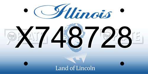 X748728 Illinois License Plate